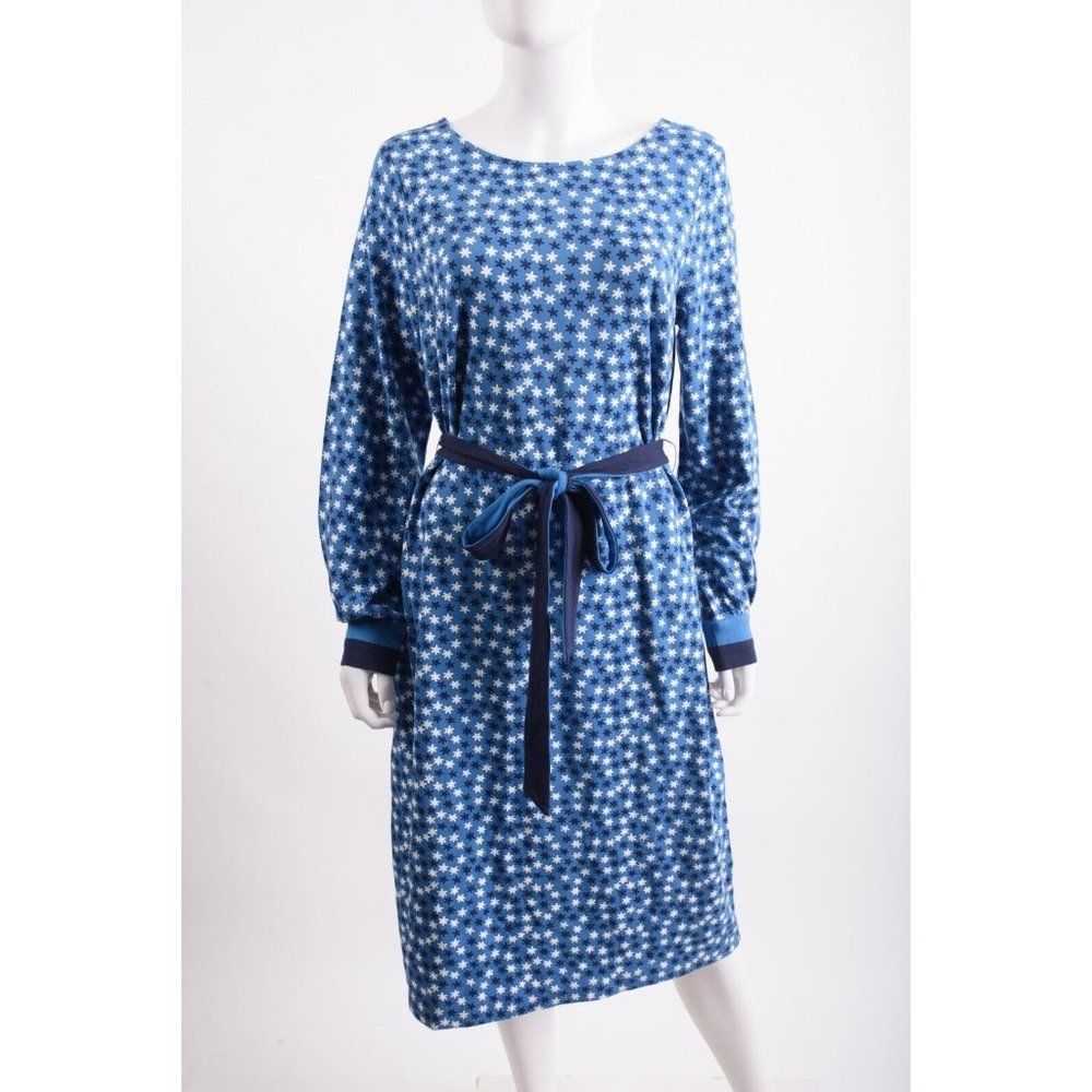 Boden Womens Jersey Dress UK 16L US 12L 12 Tall Blue Star Print